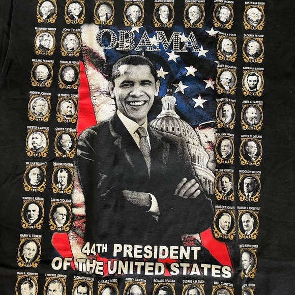 Pro Tag 44th President Obama Short Sleeve Embellished T-Shirt Size 3XLT - Picture 2 of 3